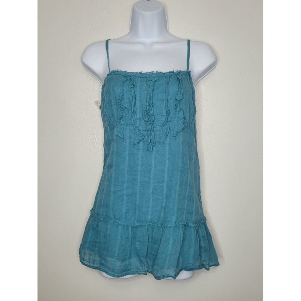 Y2k Maurices teal blue cottage cotton preppy going out top size large NWT